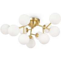 Deckenleuchte Glas Metall G9 60 cm breit in Gold Weiß von Maytoni