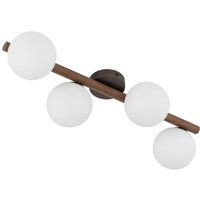 Deckenleuchte Glas Metall Holz 65 cm lang Weiß Braun 4x G9 Deckenleuchte Glas Metall Holz 65 cm lang Weiß Braun 4x G9 von TK Lighting