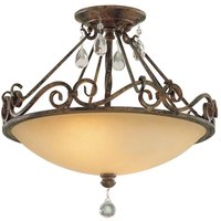 Deckenleuchte Glas Metall Kristall Ø 39,2 cm rund 2x E27 von ELSTEAD