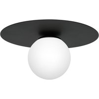 Deckenleuchte Glas Metall Schwarz Ø35 cm rund blendarm von Luminex