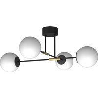 Deckenleuchte Glas Metall Schwarz Weiß Gold L:80 cm E27 Deckenleuchte Glas Metall Schwarz Weiß Gold L:80 cm E27 von Luminex