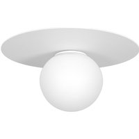 Deckenleuchte Glas Metall Weiß Ø35 cm rund E14 blendarm von Luminex