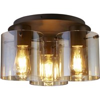 Deckenleuchte Glas Metall in Mokka Bernstein 3-flammig von 121004