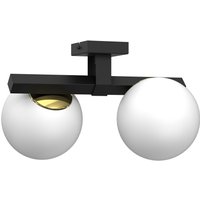 Deckenleuchte Glas satiniert Metall Schwarz Gold 34 cm von Luminex