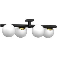 Deckenleuchte Glas satiniert Metall Schwarz Gold 70 cm von Luminex