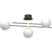 Deckenleuchte Glaskugeln Schwarz Weiß Gold L:88 cm E27 von Luminex