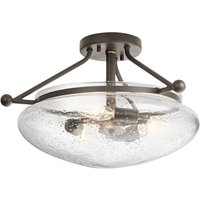 Deckenleuchte Glasschirm Ø 43,1 cm in Bronze Antik 3x E14 von ELSTEAD