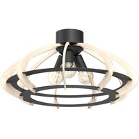 Deckenleuchte Holz Metall Schwarz Natur hell 3-flammig Deckenleuchte Holz Metall Schwarz Natur hell 3-flammig von Luminex