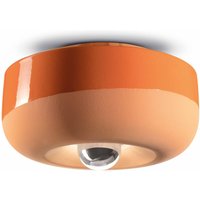 Deckenleuchte Keramik Ø 27 cm Orange E27 rund Retro von Ferroluce