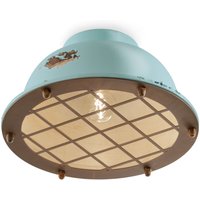 Deckenleuchte Keramik rund D: 35 cm E27 Vintage Hellblau Deckenleuchte Keramik rund D: 35 cm E27 Vintage Hellblau von Ferroluce