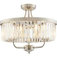 Deckenleuchte Kristall Glas Metall rund D: 45 cm 3x E14 von Endon