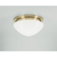 Deckenleuchte Messing poliert Glas E27 Ø30 cm rund von Berliner Messingleuchten