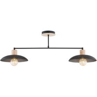 Deckenleuchte Metall 100 cm Schwarz Holzoptik E27 2-flammig Deckenleuchte Metall 100 cm Schwarz Holzoptik E27 2-flammig von Emibig