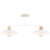 Deckenleuchte Metall 100 cm lang E27 2-flammig Weiß Holzoptik Deckenleuchte Metall 100 cm lang E27 2-flammig Weiß Holzoptik von Emibig
