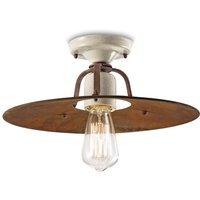Deckenleuchte Metall D: 40 cm rund Creme Rostbraun E27 Deckenleuchte Metall D: 40 cm rund Creme Rostbraun E27 von Ferroluce