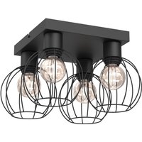 Deckenleuchte Metall Draht Schwarz E27 B:36 cm eckig von Luminex