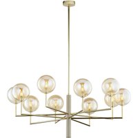 Deckenleuchte Metall Glas G9 in Gold Bernstein Beige von Zaklad Wielobranzowy Export-Import-Jupiter