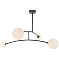 Deckenleuchte Metall Glas Gelenkarm Schwarz matt Weiß 4x G9 von Endon