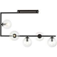 Deckenleuchte Metall Glas L: 83 cm H: 55 cm Schwarz 5x E14 Deckenleuchte Metall Glas L: 83 cm H: 55 cm Schwarz 5x E14 von Emibig
