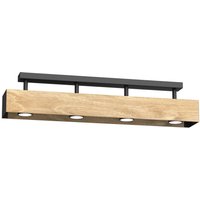Deckenleuchte Metall Holz Schwarz Natur GU10 4-flammig von Luminex