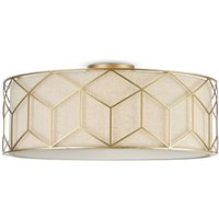 Deckenleuchte Metall Stoff E27 D: 57 cm rund Modern von Maytoni