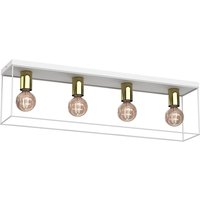 Deckenleuchte Metall Weiß Gold L:75 cm E27 Industrial von Luminex