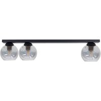 Deckenleuchte Rauchglas Schwarz blendarm E27 80 cm lang von Belis