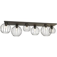 Deckenleuchte Schwarz Draht E27 6-flammig 115 cm Retro Deckenleuchte Schwarz Draht E27 6-flammig 115 cm Retro von Emibig