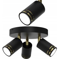 Deckenleuchte Schwarz Gold Bewegliche Led Gu10 Polnische Spot-Reflektorlampe Deckenleuchte Schwarz Gold Bewegliche Led Gu10 Polnische Spot-Reflektorlampe