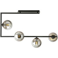 Deckenleuchte Schwarz Graphit 83 cm lang Metall Rauchglas Deckenleuchte Schwarz Graphit 83 cm lang Metall Rauchglas von Emibig