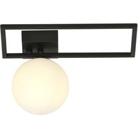 Deckenleuchte Schwarz Weiß E14 30 cm Kugelschirm Glas Metall Deckenleuchte Schwarz Weiß E14 30 cm Kugelschirm Glas Metall von Emibig