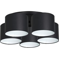 Deckenleuchte Schwarz Weiß Stoff Metall E27 rund Ø58 cm von Luminex