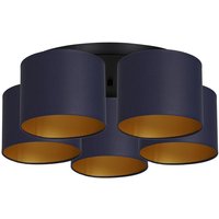 Deckenleuchte Stoff Metall Blau Gold E27 rund Ø58 cm Deckenleuchte Stoff Metall Blau Gold E27 rund Ø58 cm von Luminex