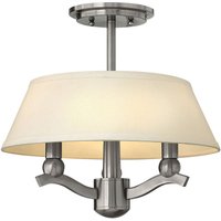 Deckenleuchte Stoff Metall Ø38cm Weiß Nickel AINDA Deckenleuchte Stoff Metall Ø38cm Weiß Nickel AINDA von ELSTEAD
