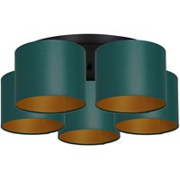 Deckenleuchte Stoff Metall Petrol Gold E27 rund Ø58 cm Deckenleuchte Stoff Metall Petrol Gold E27 rund Ø58 cm von Luminex