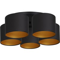 Deckenleuchte Stoff Metall Schwarz Gold E27 rund Ø58 cm Deckenleuchte Stoff Metall Schwarz Gold E27 rund Ø58 cm von Luminex