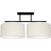 Deckenleuchte Stoff blendarm Schwarz Creme E27 L:70 cm von Belis