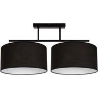 Deckenleuchte Stoff blendarm Schwarz Weiß E27 L:70 cm von Belis