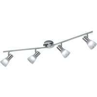 Deckenleuchte VISTO Vierflammig von REALITY Leuchten Metall Nickel Matt / Glas Alabasterfarbig