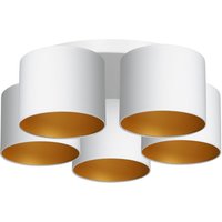 Deckenleuchte Weiß Gold Stoff Metall E27 rund Ø58 cm Deckenleuchte Weiß Gold Stoff Metall E27 rund Ø58 cm von Luminex