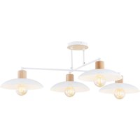 Deckenleuchte Weiß Holzoptik 100 cm groß Metall E27 4-flammig Deckenleuchte Weiß Holzoptik 100 cm groß Metall E27 4-flammig von Emibig