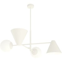Deckenleuchte Weiß blendarm Metall Glas E14 4-flammig Deckenleuchte Weiß blendarm Metall Glas E14 4-flammig von Emibig