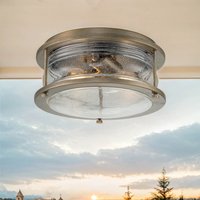 Deckenleuchte außen Aluminium Glas B: 30,5 cm IP44 E27 von ELSTEAD