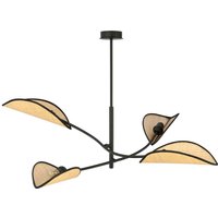 Deckenleuchte drehbar L: 102 cm Rattan Metall 4-flammig E14 Deckenleuchte drehbar L: 102 cm Rattan Metall 4-flammig E14 von Emibig
