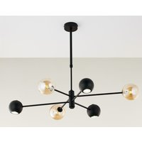 Deckenleuchte groß Glas Metall G9 GU10 Schwarz Bernstein von Zaklad Wielobranzowy Export-Import-Jupiter