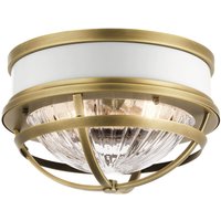 Deckenleuchte rund Ø 30,5 cm Metall Riffelglas 2x E27 von ELSTEAD