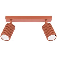 Deckenleuchte schwenkbar B: 30 cm klein 2-flammig GU10 Rot von Sollux