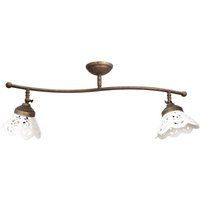 Deckenspot 2-flammig B: 69 cm Messing Keramik schwenkbar von Ghidini Giovanni Battista