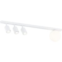 Deckenspot Glas Metall 70 cm lang Weiß 3x GU10 + E14 von Emibig