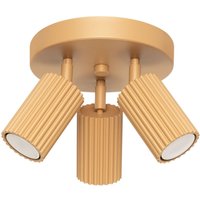 Deckenstrahler 3-flammig GU10 Ø 19,5 cm klein rund in Gold von Sollux